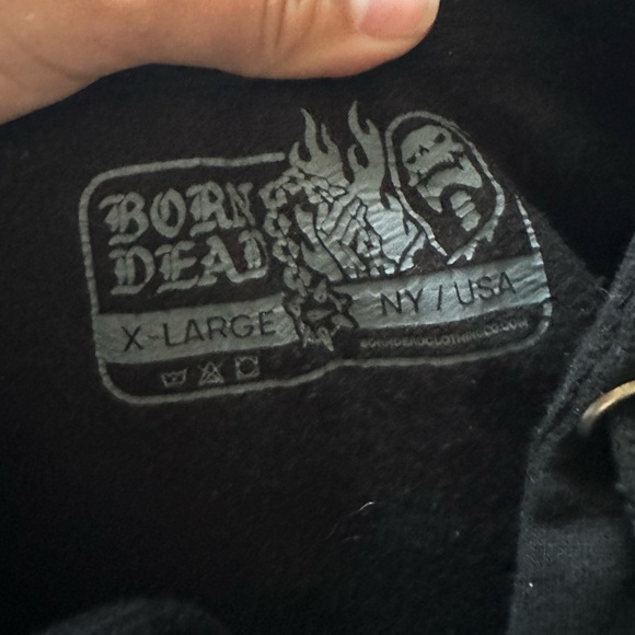 Born Dead Hoodie daisy and chrome graphic angst - Picture 4 of 7